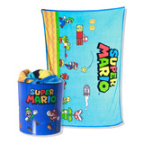 Kit Manta E Balde De Pipoca 5l Oficial Super Mario