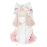 Peluca Rosa Pastel Peluca De Cosplay Linda Kawaii For Niñas