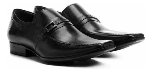 Sapato Social Preto Em Couro Linha Prime Ref 244102-001