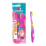 Escova Dental Infantil Feminina Barbie Com Estojo Protetor