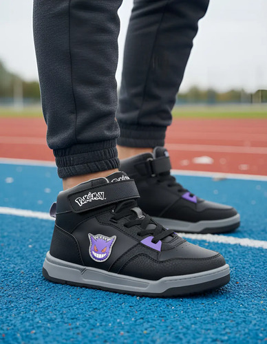 Tenis Bota Unisex Casual Urbano Pokemon Gengar Fantasma Antiderrapante Yuyin Po5210 Negro