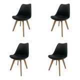 Silla Midtown Tulip Eames Con Almohadon X4 Negra Cantidad De Sillas Por Set 4 Color De La Estructura De La Silla Negro Color Del Asiento Negro Diseño De La Tela Arabesco