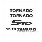Adesivo S10 Tornado 2.8 Turbo Preto Resinado