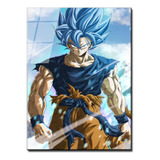 Cuadro Metalico Goku Diseño Fondo Azul Arte 40x60cm         