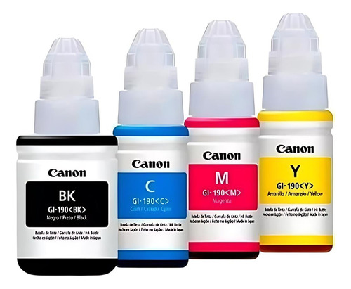 Kit 4 Tintas Canon Originales Pixma Gi-190 Cmyk G1100 G1110