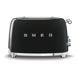 Tostadora Smeg 50 Retro Line Negra Con Ranuras Para 4x4