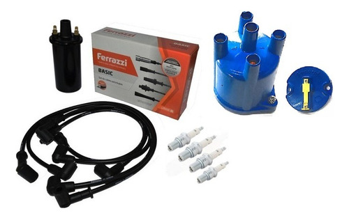 Kit Encendido Fiat 147 A Platino Tapa Rotor Cables Bujias Bo