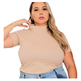 Blusa Feminina Plus Size Tshirt  Basica Lisa