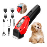 Led Silenciar Cortadora De Pelo Profesional For Perros Rojo