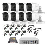 Kit Hilook 2 Mp 8 Camaras Metalicas Con Microfono 1 Tb Balun