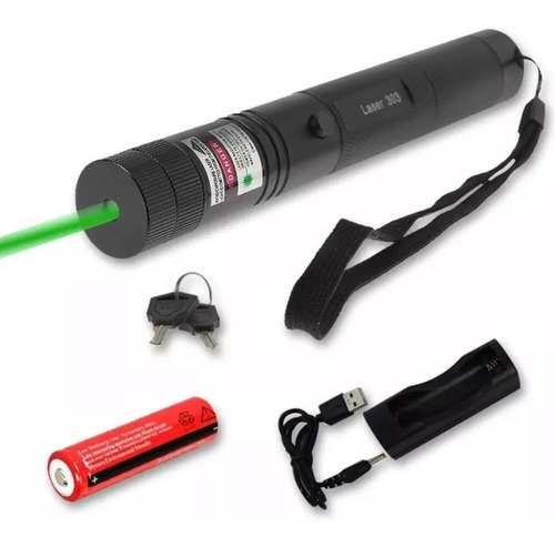 Puntero Laser Verde Potente+ Pila Recargable Foco Ajustable 