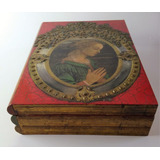 Antiga Grande Caixa Madeira Formato Livro Italia 7818 Rrdeco