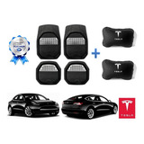 Tapetes Carbon 3d + Par Cojines Tesla Model 3 2019 A 2022