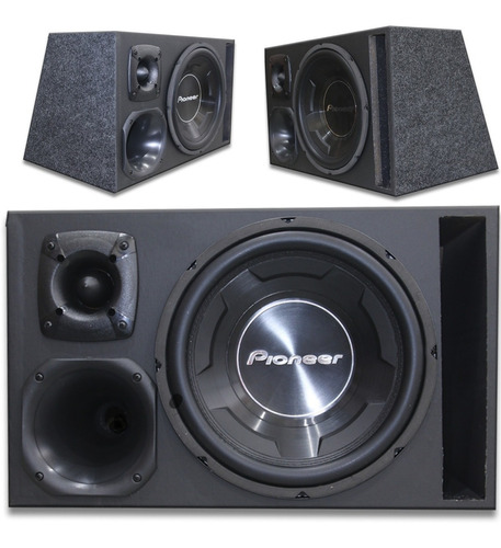 Caixa Trio Sub Corneta Tweeter Pioneer 3090 600 Rms Pancadão