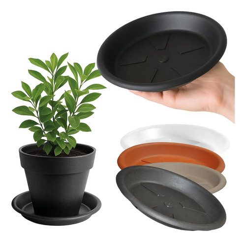 Kit 3 Pratos Para Vaso De Planta 16cm Plástico Resistente