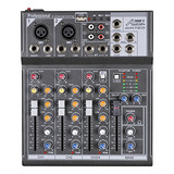 Mezclador De Audio Profesional De 4 Canales Con Usb Y