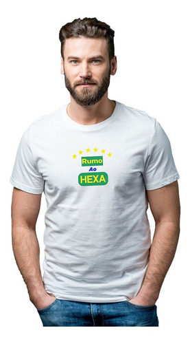 Camiseta De Futebol Brasil Na Copa Rumo Ao Hexa