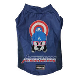 Camiseta Capitão America Dog Proteção Uv Cachorros Gatos Pet
