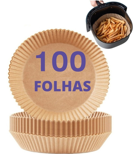 Forma Descartável Air Fryer Forro Papel Antiaderente 100pç