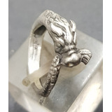 Anillo Ouroboros Cabeza 0,65 X 1,5 Cm Plata 6 Gr Art 1071