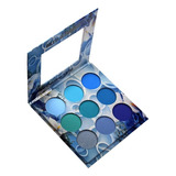 Paleta De Sombras Tons De Azul E Verde Matte E Cintilante