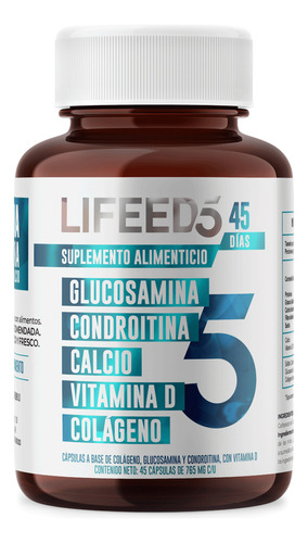 Suplemento Lifeed5 Joints Glucosamina Condroitina 45 Caps Sabor Sin Sabor