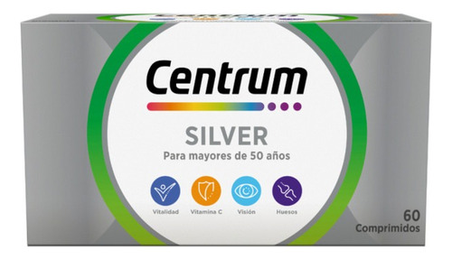 Centrum Silver +50 Años Multivitamínico Multimineral 60 Comp