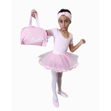 Kit Roupa De Ballet Infantil Tutu Tule Completo Com Bolsa 