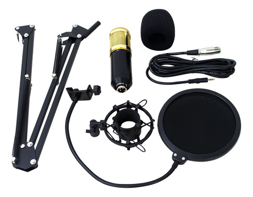 Microfone Condensador Pop Filter Aranha Com Braço Articulado