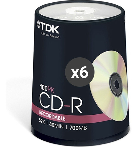 Cd-r Tdk Estampado 700mb 80min 52x Caja Cerrada 600 Unidades - Importadora Fotografica - Distribuidor Mayorista Tdk