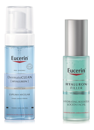 Combo Eucerin Hidratación Dermatoclean + Hyaluron Filler