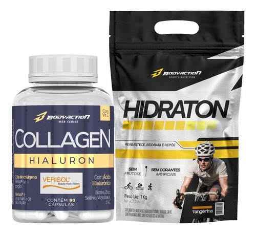 Colágeno Hidrolisado 90 Cap + Hidraton Repositor Energético Sabor Tangerina