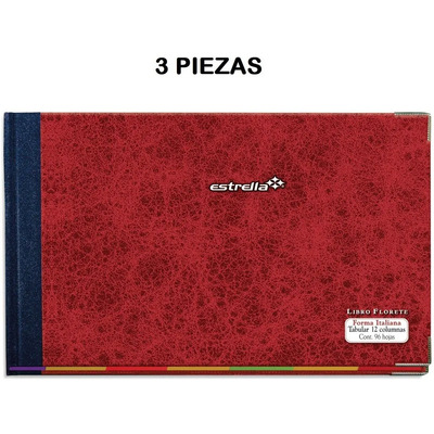 Libro Florete Tabular Forma Italiana 12 Colum 3 Piezas C\u002F96h | Envío gratis