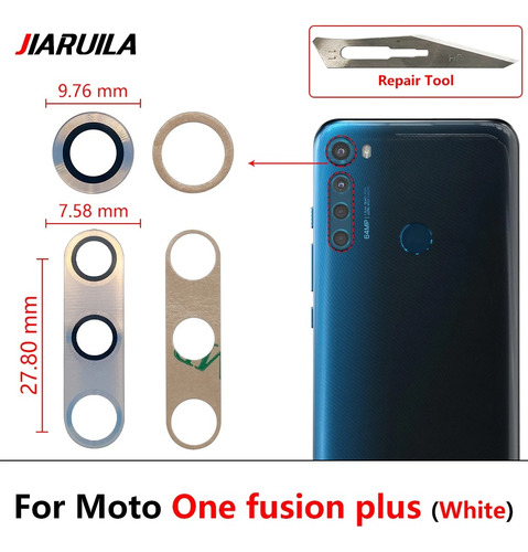 Lente Cristal Camara Trasera Motorola One Fusion Plus Blanco