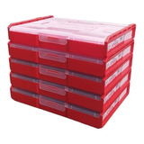 Caja Herramientas Apilable Organizador Gaveteros Emtop X 5u Color Rojo