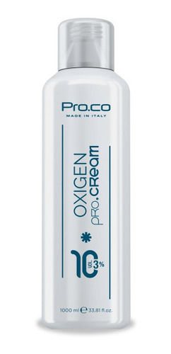 Agua Oxigenada Crema Pro.co Profesional 10vol 1000ml 1 Litro