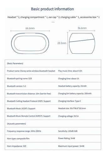 Men Auriculares Bluetooth 5.3 D29 Auriculares Lilo