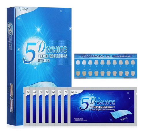 Fita Clareadora 5d White Clareador Dental 7 Pacotes 14 Fitas