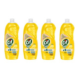 Pack Detergente Active Gel Limon Cif 750ml X4u