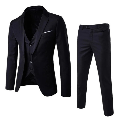 Blazer Ajustado Para Fiestas Y Bodas De Tres Piezas Para