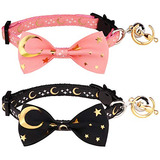 2 Collares De Gato Campana, Estrellas Luminosas (negro ...