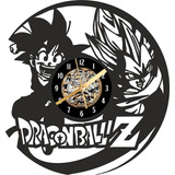 Reloj De Pared Dragon Ball Z Calado En Madera Deco Negro