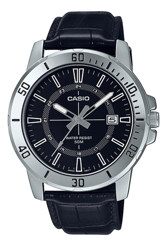Reloj Casio Mtp-vd01l 1c Correa Cuero Cristal Mineral 50m Wr