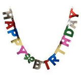 Letrero Banner Happy Birthday Cumpleaños Met Multicolor 1.2m