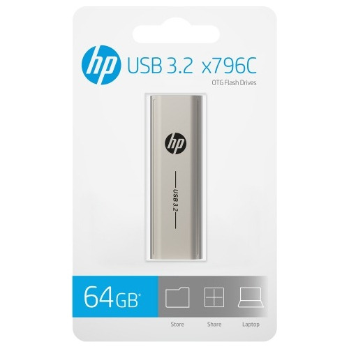 Pendrive Hp 64gb Usb 3.2 Usb-c X796c Lacrado Original