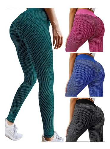 5 Legins Malla Mayon Deportivos Push Up Lycra Anticelulitis