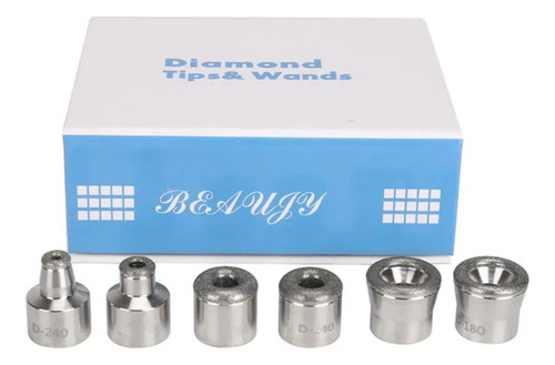 6 Punta Diamante Dermoabrasion Acero Inoxidable Microdermoab