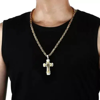 Collar Tripla Cruz Latina Acero Inoxidable H