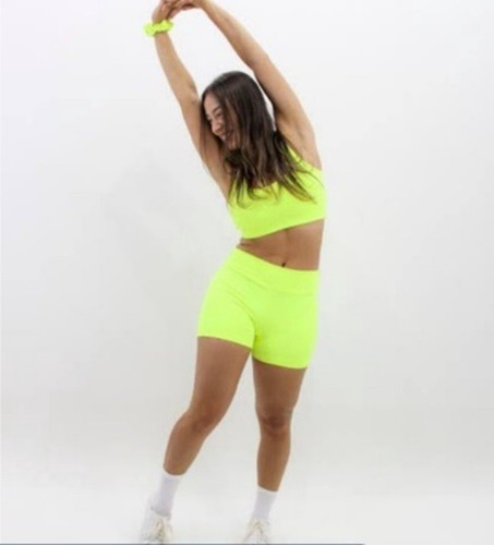 Conjunto Feminino Fitness Neon Academia Blogueira 2024