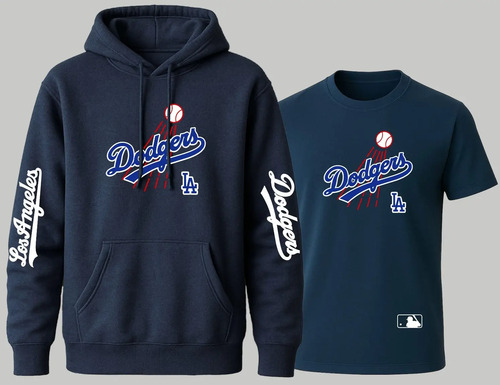 Kit Sudadera + Playera Modelo Los Angeles Dodgers Estampado
